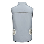 LinkMejor Air Conditioning Clothing Vest Three Wind Speeds Heatproof Cooling Clothing USB Charging Sun Protection Continuous Cooling Jacket with Two Fans for Summer High Temperature Outdoor Work