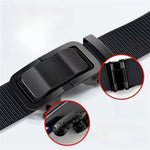 120cm Automatic Buckle Men Belt Lightweight Wear-Resistant Adjustable Nylon Webbing Strap for Outdoor Work Belt