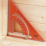 Adjustable Aluminum Alloy Triangle Ruler Multi-Functional Protractor Angle Measuring Tool Laser Engraved Scale Circle Drawing Tool