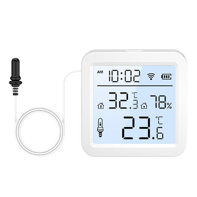 TZ05 Tuya WiFi Temperature Humidity Sensor Smart Thermometer Hygrometer with External Probe App Remote Monitor Alert Data Logger Works with Alexa Google Home