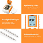 YY-1104 6-In-1 Soil Tester NPK/EC/Moisture/Temperature Dual Probes 90° Rotating LCD 0-1999 mg/kg 0-1999 μS/cm 0-99% RH 0-60°C Auto Power Off ABS Housing