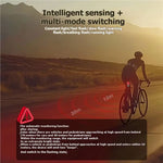 LinkMejor Smart Monitoring Warning Bicycle Taillight High Lumen Waterproof Bike Sensor Rear Light for MTB Road Cycling Safety