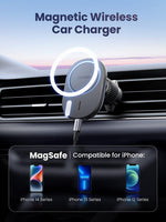 LinkMejor Magnetic Cordless Car Phone Holder Charger Air Vent Suction Cup Navigation Bracket