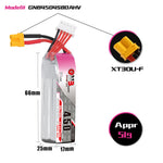 LinkMejor GNB 15.2V 450mAh 80C 4S HV LiPo Battery XT30 Plug for iFlight A85
