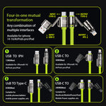 LinkMejor WDC-51 240W USB-A/USB-C to USB-C/iP Cable PD Fast Charging Data Transmission Copper Core Line 1.2M Long for iPhone 16 16 Pro 15 14 13 Plus for Huawei Mate XT for Xiaomi 15pro for Samsung Galaxy Z Flip6