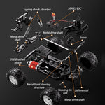 LinkMejor KF13 RTR 1/16 2.4G 4WD 30km/h RC Car High Speed Off-Road Truck Full Proportioal LED Light Remote Control Vehicles Models Toys