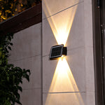 LinkMejor Solar Wall Light Outdoor Up and Down Garden Lamp for Home Porch Fence Stairs Wall Backyard Luminous Lighting