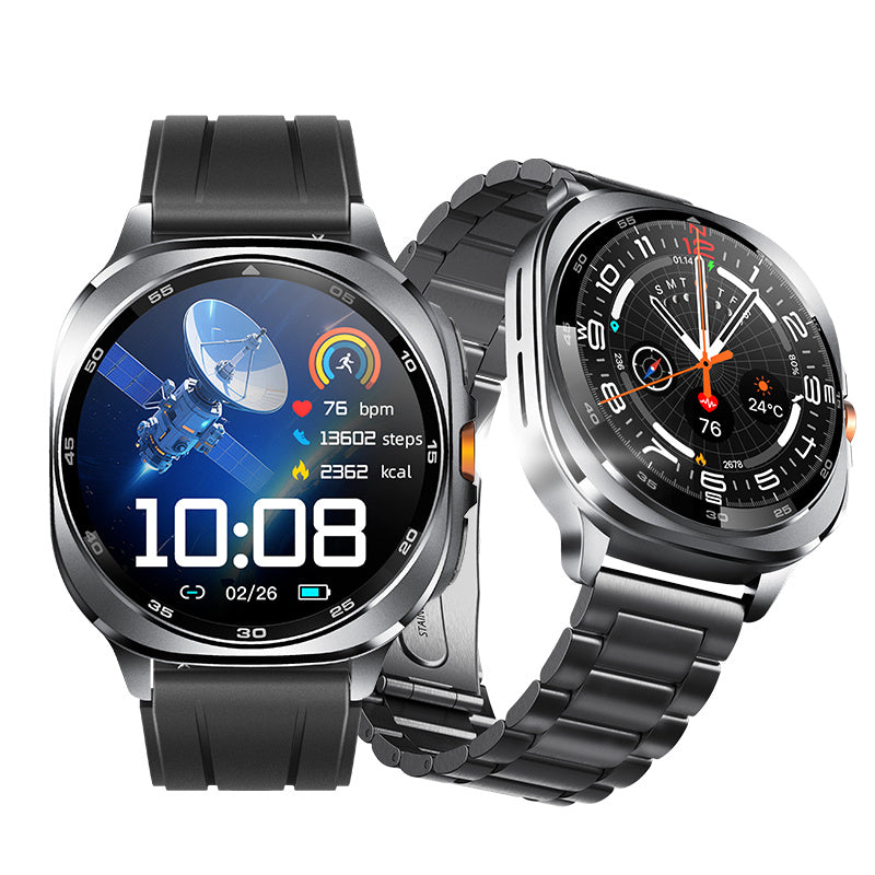TS400 1.43-inch AMOLED Display GPS Multi-SatellitePositioning Flashlight Da GPT Altitude&Barometric Compass bluetooth Call bluetooth Call Heart Rate Blood Pressure Blood Oxygen Monitor Sleep Monitoring Multi-sport Modes 3ATM&IP68 Waterproof Smart Watch