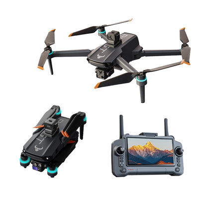 LinkMejor Beast SG603 MAX GPS 5G WiFi FPV with 5.5inch Touchable LCD Screen Controller HD Dual Camera 3-Axis Mechanical Self-stabilization Gimbal 360° Obstacle Avoidance One-Key Airdrop Brushless Foldable RC Drone Quadcopter RTF
