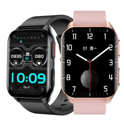 M3 1.95-inch HD Screen ECG AI Voice Assistant bluetooth Call Heart Rate Blood Pressure Blood Oxygen Blood Glucose Monitor Sleep Monitoring Body Composition Analysis Uric Acid Lipids Detection Met HRV Function Multi-sport Modes IP67 Waterproof Smart Watch