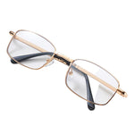 Anti Blue Light Multifocal Reading Glasses, Portable Foldable Presbyopic Glasses for Both Near Far Distances, Gold Frame Eyeglasses