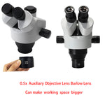 LinkMejor WD165 0.5X 0.7X  2.0X Auxiliary Objects Lens Microscope Camera Lens For Trinocular Binocular Stereo Zoom Microscope Barlow Glass Lens