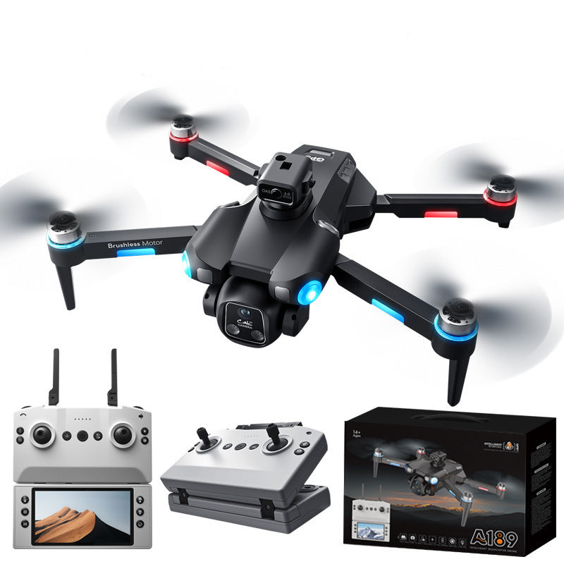 LinkMejor A189 GPS 5G WiFi FPV with Detachable Folded 4.5inch LCD Screen Controller Dual Camera Servo Gimbal 360° Obstacle Avoidance One-Key Airdrop Brushless Foldable RC Drone Quadcopter RTF