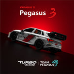 Turbo Racing for Pegasus 3 C78 2026 Official Licensed Co-Branded Edition RTR 1/76 2.4G RWD Mini Sports Drift RC Car LED Light Full Proportional Remote Control Ultra Micro Racing Vehicles Models Toys