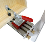 LinkMejor Adjustable Spline Jig for Table Saw & Router Table Silver Aluminum Alloy Material 1/2in-11in Project Size Compatibility with 4 Molded Flip Stops for Precise Joinery and Smooth Operation
