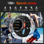 LinkMejor 1.46inch HD Screen Massive Battery Compass bluetooth Call Heart Rate Blood Pressure Monitor SOS Emergency Call Sleep Monitoring Multi-sport Modes Music Playback 10M Waterproof Smart Watch with Flashlight