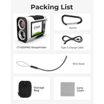 LinkMejor Golf Rangefinder 1312 Yards Slope Compensation 2.4 Inch Touchscreen 6X Magnification Flag Lock Vibration Rechargeable USB-C Golf Accessories IP54 Water Resistant