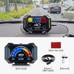 P25 Car HUD Head-up Display LCD OBD Multifunctional Incline Meter  Displaying Car Speed  Water Temperature  Fuel Consumption