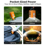 GR-156 Ultra-Portable Outdoor Pump 5.0kPa High Pressure Air Pumping Vacuum Mosquito Repellent Lamp Function All-in-one Inflate for Camping Hiking Sports