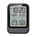 8007C Multifunctional Digital Alarm Clock with Large LCD Display Temperature Humidity Monitor Alarm Clock Calendar for Bedroom Office Home Use