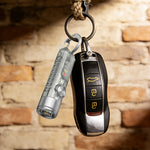 LinkMejor S11-2 400LM Mini Keychain Flashlight USB-C Rechargeable Small EDC Light IP66 Waterproof Magnetic Tail UV Light for Outdoor Emergency Work Lamp