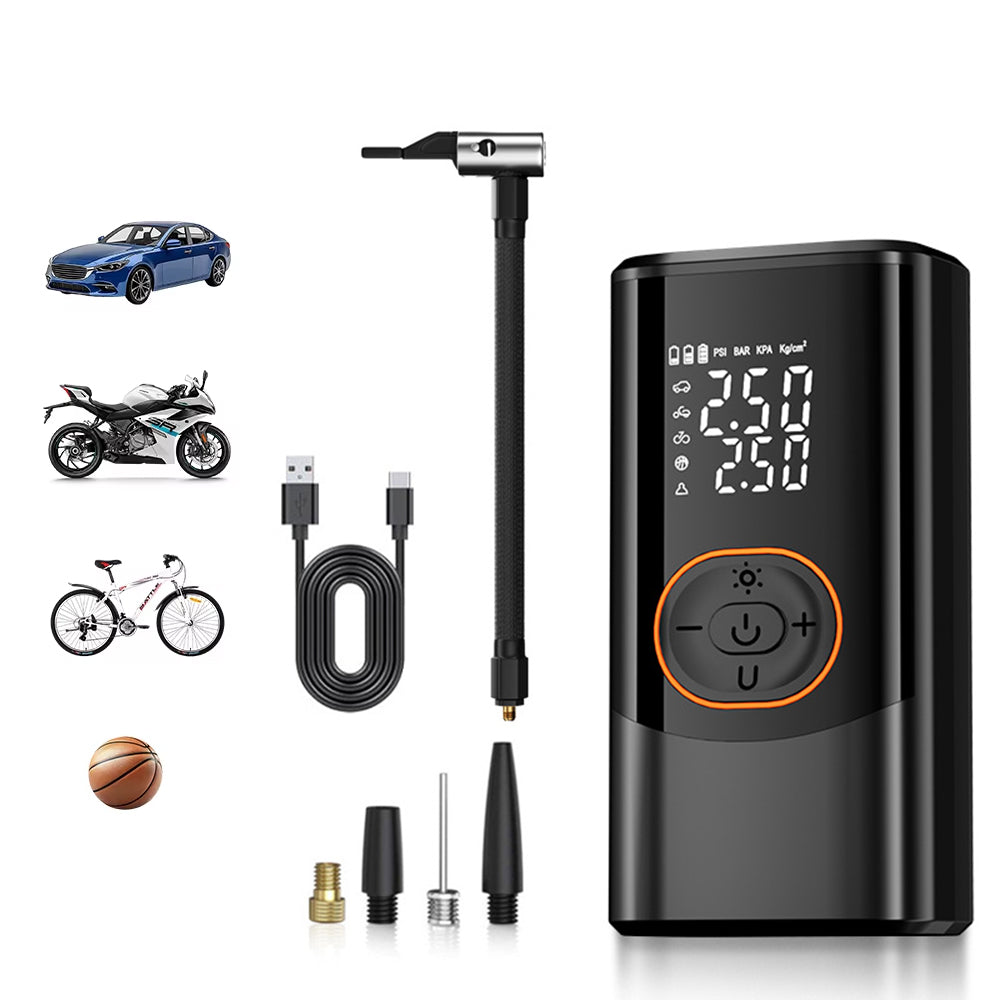 Portable Wireless Electric Car Air Pump LED Display Inflator for Balls Motorcycle Car Bike