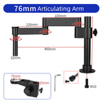 LinkMejor Articulating Arm Clamp Microscope Bracket 76mm 50mm Focusing Holder For Stereo Microscope Monocular lens Camera