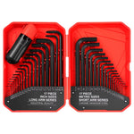 Heat-Treated Steel Allen Wrench Set 35-Piece SAE and Metric Hex Keys Black-Oxide Finish Torque Handle High Leverage Long and Short Keys Easy Organization