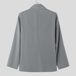 LinkMejor Mens Lace-Up Design Long Sleeve Blazer Fashion Loose Fit Solid Color Casual Suit for Male