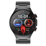 ET488 1.43-inch AMOLED Display ECG Micro-examination Fatigue Analysis bluetooth Call Heart Rate Blood Pressure SpO2 Monitor Sleep Monitoring Uric Acid and Lipid Function HRV Detection Fatigue Analysis BMI Women's Health IP68 Waterproof Smart Watch