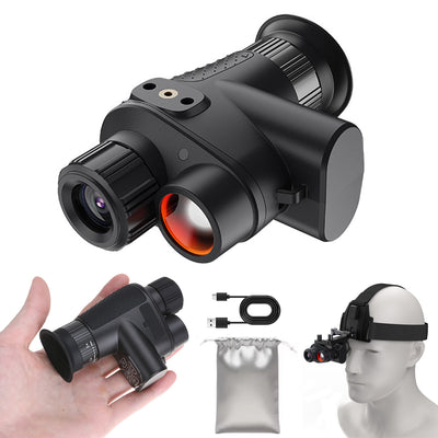 IPRee NV4500 4K Mini Night Vision Device, 8X Digital Zoom Range 400M Infrared Night Vision Monocular, IP54 Waterproof with Head Mount forHunting, Security, and Camping