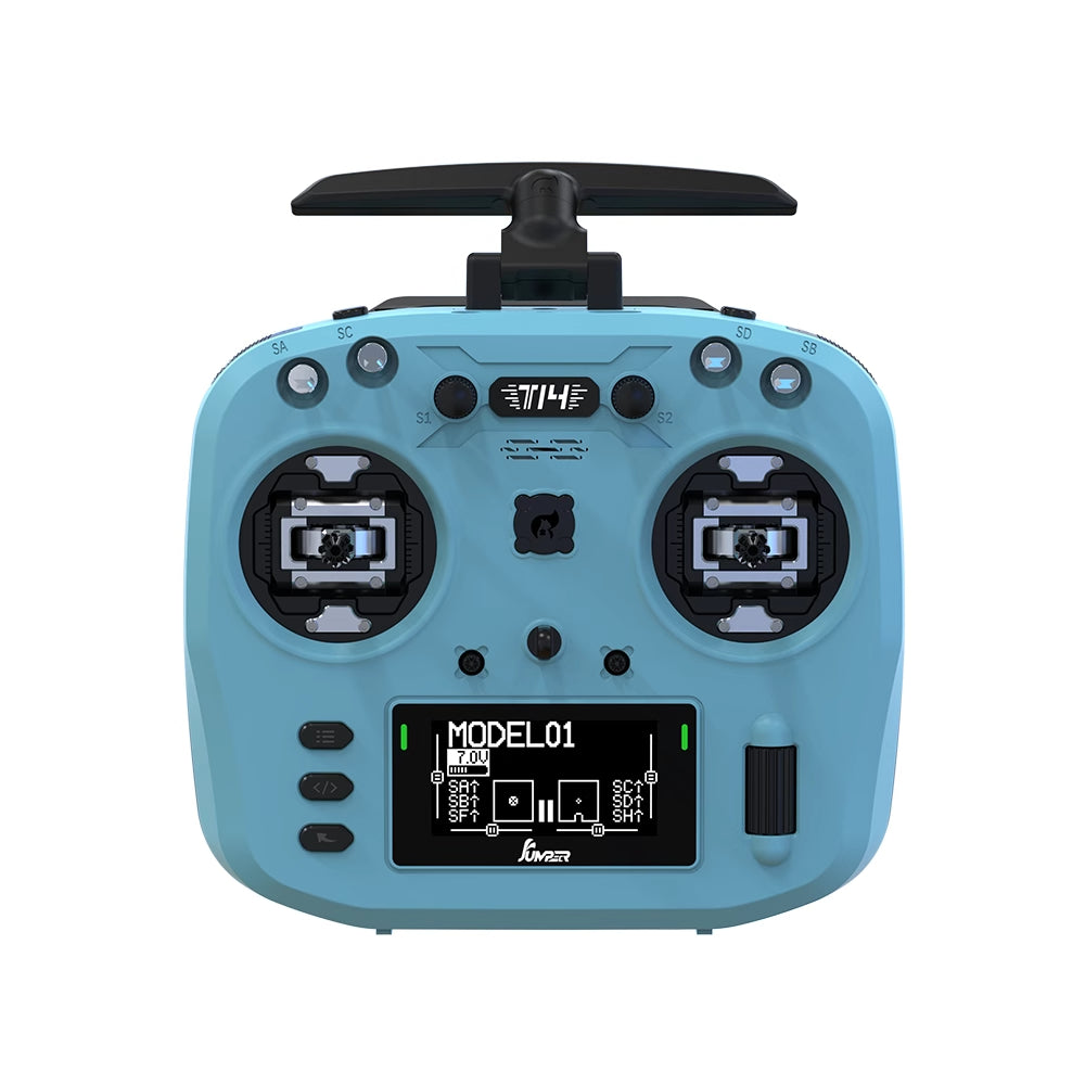 Jumper T14 Macaron Color 2.4GHz 1W ELRS Hall Sensor Gimbals 2.42" OLED Screen EdgeTX Radio Controller for FPV RC Racer Drone