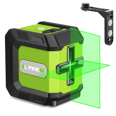Mini 360-Degree Green Cross Line Laser Level with 2400mAh Lithium Battery including USB L-Bracket and Carry Pouch perfect for DIY Drywall Picture Hanging Ceiling Installation