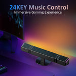 LinkMejor RGB Light Bar Rhythm Pickup Atmosphere Desktop Lamp Remote Control for Gaming Computer Room Bedroom