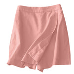 LinkMejor Women Commute Back Elastic Waist Solid Summer Casual Skirt Shorts