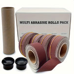 Emery Sandpaper 5 Rolls Abrasive Cloth Aluminum Oxide 150 240 320 400 600 Grit 25mm x 6m Woodworking Metal Automotive Polishing Dispenser Box