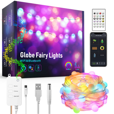 LinkMejor Smart Tuya Wifi Bluetooth LED Light String IP65 Waterproof for Halloween Christmas Party Festival Luminous Leather String Light