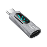 Toocki TQ-OTG07 Type-C Male to Type-C Female OTG Adapter Converter with Smart Digital Display for Phone Laptop Tablet