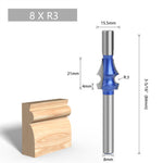 8mm Tungsten Carbide Router Bits Set Woodworking Cutter Tools Double Bearing R1.5 R2 R2.5 R3 R4 Smooth Cutting Edges