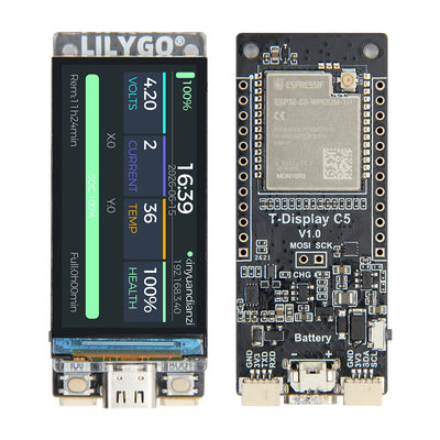 LinkMejor T-Display C5 Development Board ESP32-C5 Core Dual Band WiFi6 BLE5 High Performance Type-C Port IoT Development Module with 1.9inch Full Color IPS Screen