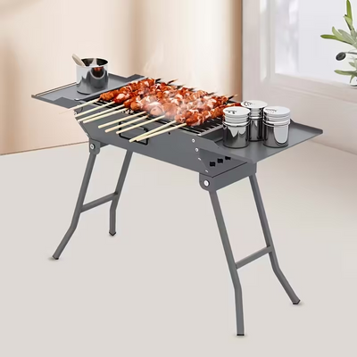 Xmund Portable Folding BBQ Grill Set, Thickened Zinc Alloy for Outdoor Cooking & Camping