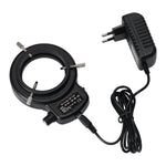 LinkMejor Adjustable 6500K 144 LED Ring Light Illuminator Lamp For Industry Stereo Microscope Lens Camera Magnifier 110V-240V Adapter