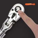 72-Tooth Retractable Ratchet Wrench Set Extensible Handle Carbon Steel Quick Release Spanner 1/4" 3/8" 1/2" Multifunctional Hand Tool