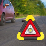 LinkMejor Triangle Warning Sign Night Light Warning Lamp Work Light Solar Powered Triangle Warning Sign Lamp With 4  Light Modes