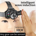 IPRee Dual Light Source Zoomable LED Headlight with Sensing Control Function Long-Range LED Headlamp Outdoor Long Endurance Strong Head Light Searchlight