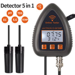 Tuya WiFi Bluetooth 5 in 1 Water Quality Monitor PH EC SALT SG Temperature Multi Function Water Analyzer APP Control for Aquarium Aquaculture Hydroponics Swimming Pool
