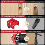 Door Latch Mortise Tool for Router 1" x 2-1/4" Door Latch Jig Clamp Aluminum Alloy Template Kit Fits 1-3/8" & 1-3/4" Thick Wooden Doors Latch Installation Kit