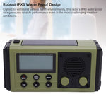 Hanrongda HRD907 Emergency Radio Solar Hand Crank Powered 10000mAh Power Bank AM FM SW Weather Bands Flashlight SOS Alarm IPX6 Waterproof Survival Gear for Outdoor Emergency Preparedness
