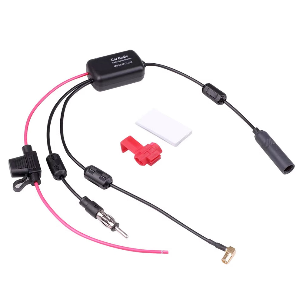 DAB+FM+Car Stereo Antenna Aerial Splitter Cable Adapter 12V Radio Signal Amplifier Antenna Signal Booster FM/AM Car Accessories