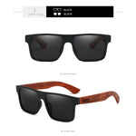 LinkMejor Vintage Wooden Polarized Sunglasses for Men Women UV400 Protection Fashion Square Sun Glasses for Driving Travel Fishing